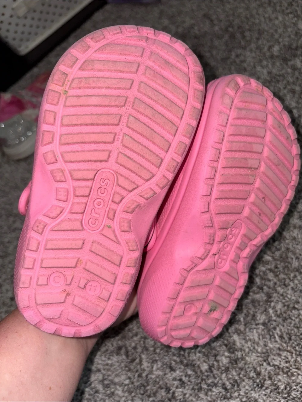 CROCS Kids Pink Slip-On Clogs with Gem Accents